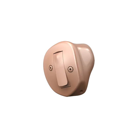 Custom-molded in-the-ear hearing aid with external controls