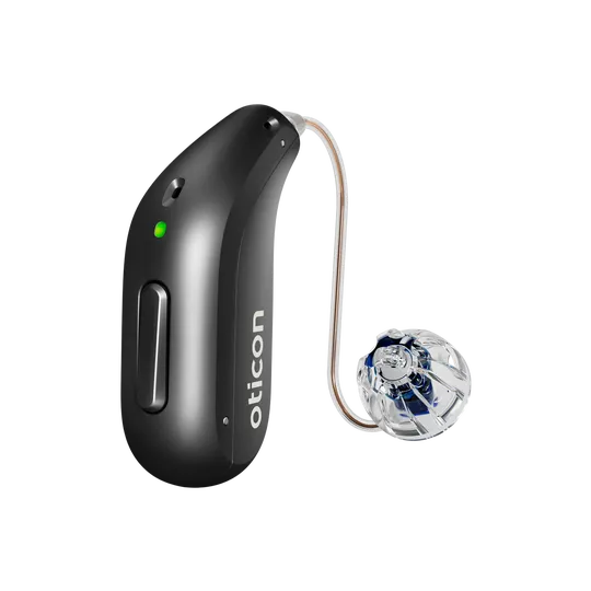 Receiver-in-canal hearing aid with its receiver wire and open dome